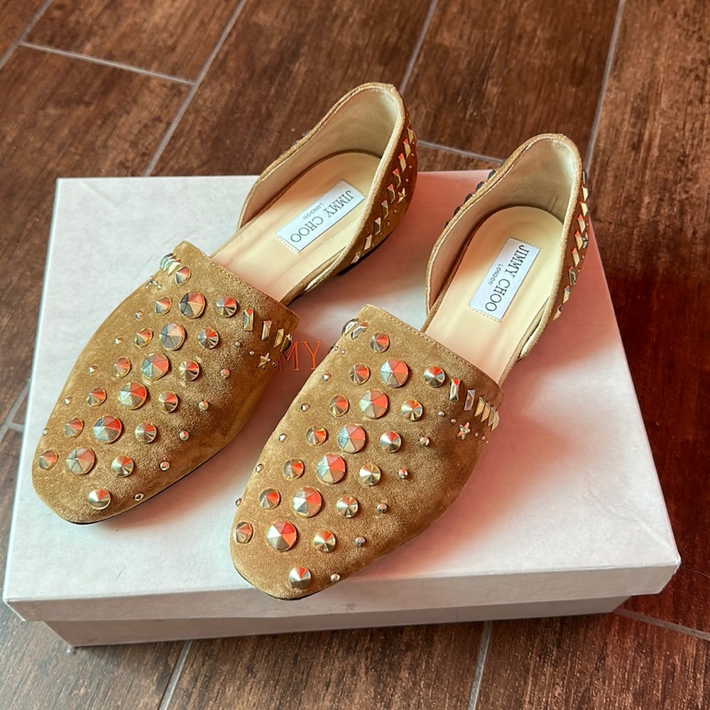Jimmy Choo Studded D’Orsay Flats
